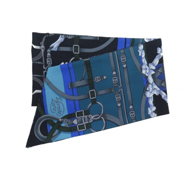 FOULARD HERMES TWILLY SOIE BLEU 