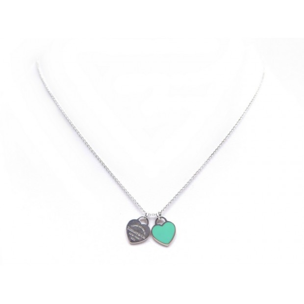 COLLIER TIFFANY & CO RETURN TO PENDENTIF DOUBLE PLAQUE COEUR MINI GRP06366 150€