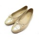 CHAUSSURES CHANEL BALLERINES G02819 LOGO CC 41 EN CUIR BEIGE + BOITE SHOES 610€