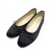 NEUF CHAUSSURES CHANEL BALLERINES LOGO CC 41 EN SATIN NOIR + BOITE SHOES 610€