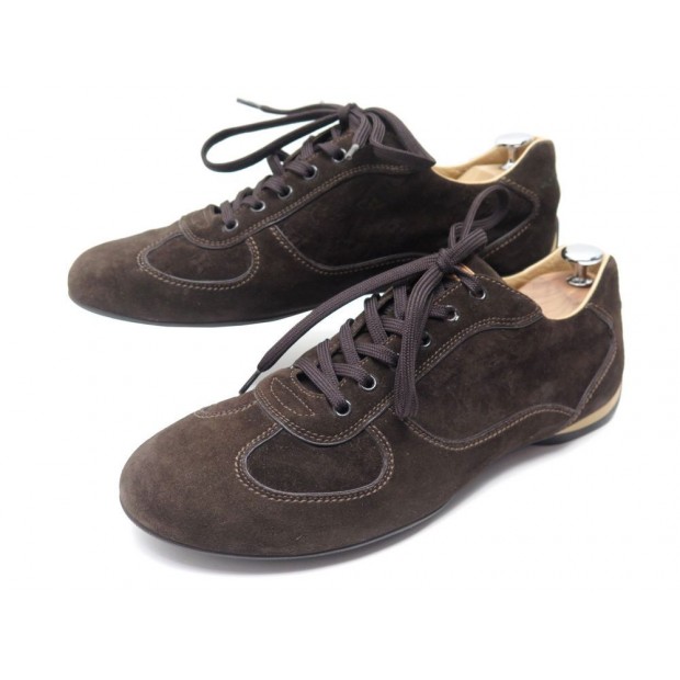 CHAUSSURES LOUIS VUITTON 7.5 41.5 BASKETS DAIM MARRON SUEDE SNEAKERS SHOES 550€