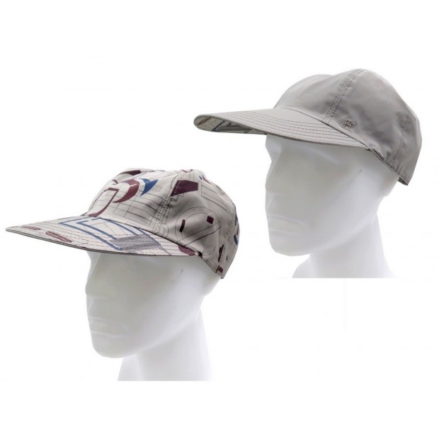 NEUF CASQUETTE HERMES ROGER REVERSIBLE TAILLE M NYLON TAUPE NEW CANVAS CAP 325€