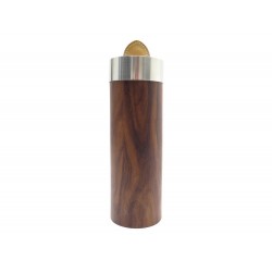 BOITE A CRAYONS HERMES POT CYLINDRIQUE EN BOIS & METAL ARGENTE WOODEN PENCIL BOX