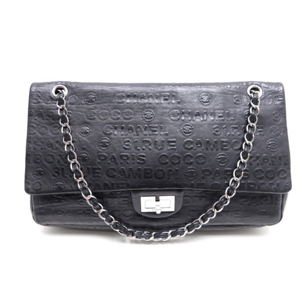 SAC A MAIN CHANEL MADEMOISELLE CUIR NOIR CAMBON 