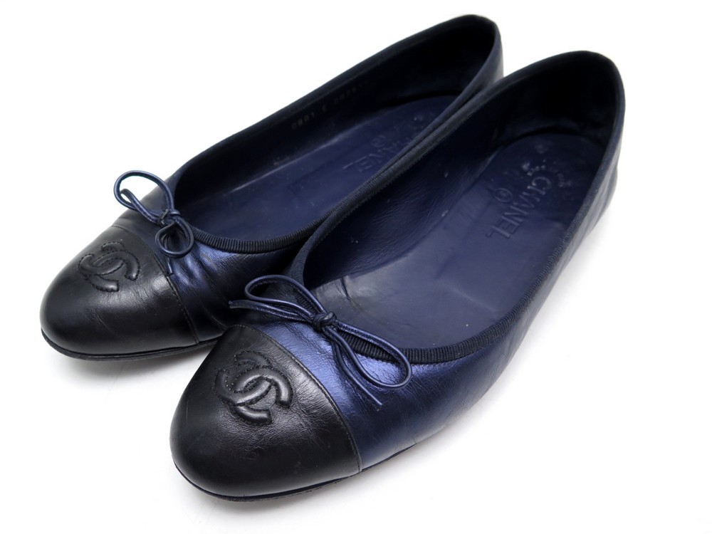 chaussures chanel ballerines g02819 logo cc 40.5 cuir