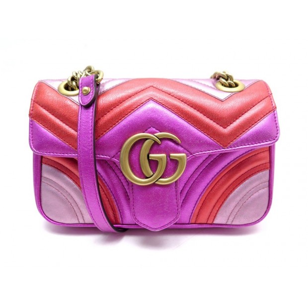 SAC GUCCI MARMONT CUIR ROSE 