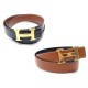 CEINTURE HERMES BOUCLE H DORE LIEN REVERSIBLE T90 EN CUIR BOX ET EPSOM BELT 635€