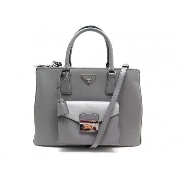 SAC PRADA CUIR SAFFIANO GRIS 