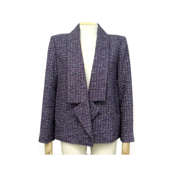 NEUF VESTE CHANEL P49847 TAILLE 42 L EN TWEED VIOLET NEW PURPLE JACKET 4200€