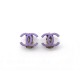 NEUF BOUCLES D OREILLES A CLIP CHANEL LOGO CC METAL VIOLET BIJOU JEWEL EARRINGS