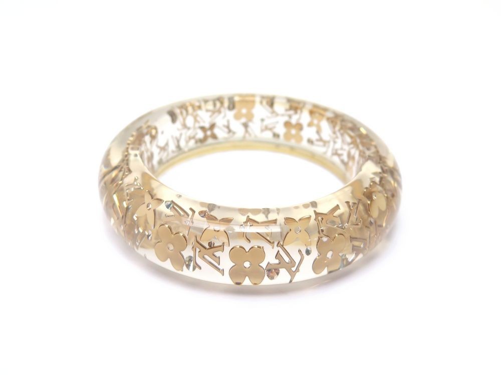 Louis Vuitton Clear Resin Monogram Inclusion Bangle Bracelet