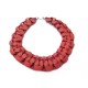 NEUF COLLIER PETIT H HERMES ALICE COZON EN CUIR TRESSE ROUGE 69 CM NEW NECKLACE