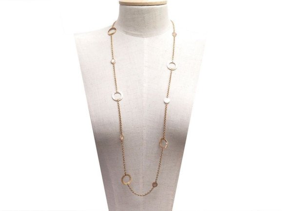 collier sautoir bulgari bulgari or rose 18k nacre