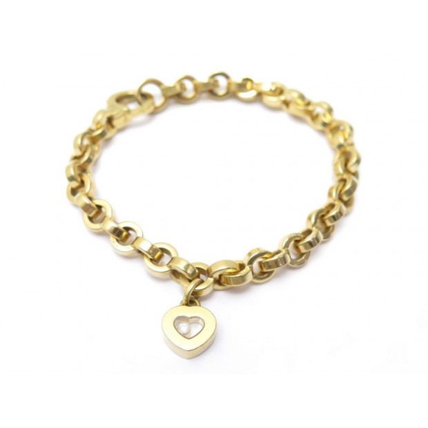 BRACELET CHOPARD HAPPY DIAMOND HEART 853468 17 CM EN OR JAUNE 18K DIAMANT 4030€