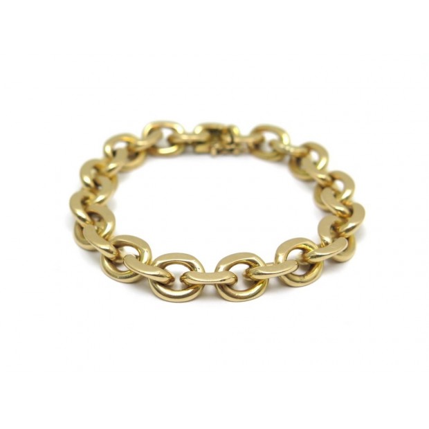 BRACELET MAILLONS FORCAT EN OR JAUNE 18K T 17 CM 47.4GR YELLOW GOLD JEWEL