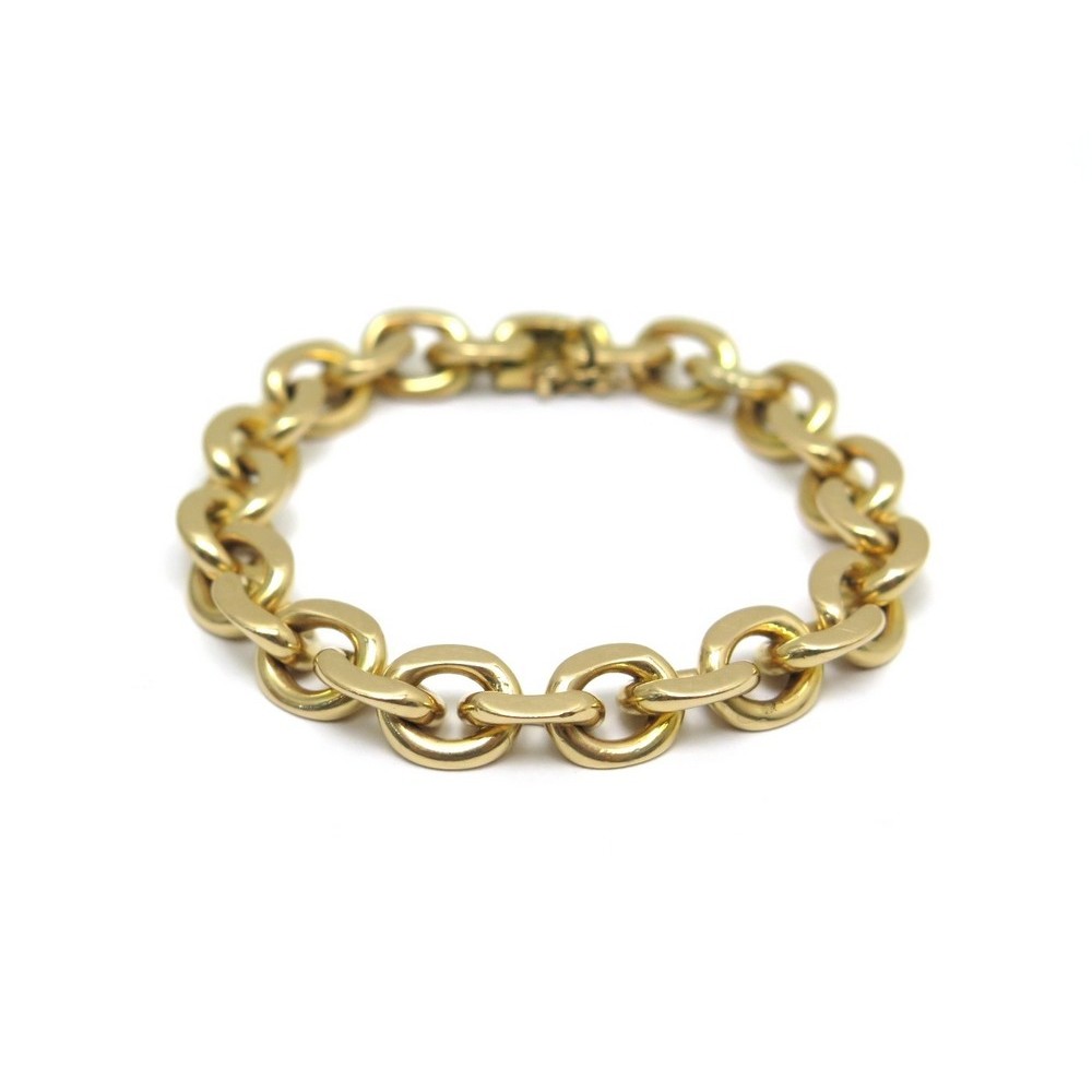 bracelet maillons forcat en or jaune 18k t 17 cm