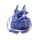 SAC A MAIN LANCEL PREMIER FLIRT CUIR FACON CROCO BLEU 