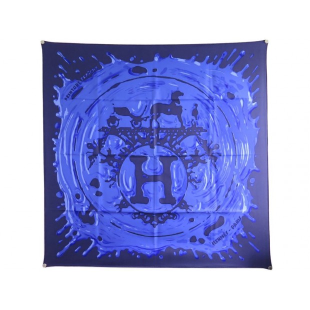 NEUF FOULARD HERMES PEITURE FRAICHE CARRE 90 SOIE 