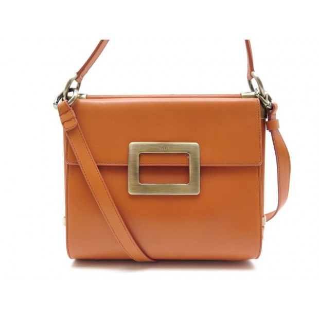 NEUF SAC A MAIN ROGER VIVIER MISS VIV CARRE SMALL CUIR CORAIL 