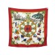 FOULARD HERMES JOIES D HIVER SOIE ROUGE 