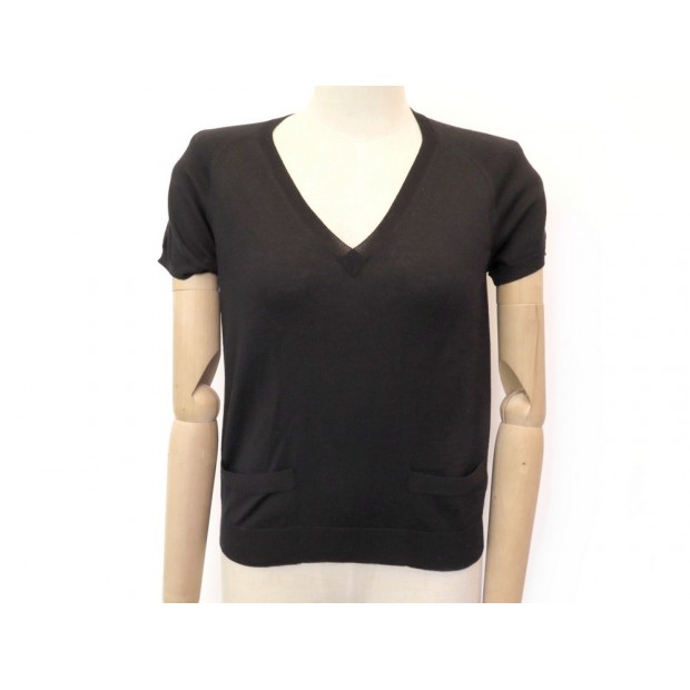 DEBARDEUR YVES SAINT LAURENT PULL 38 M EN LAINE & SOIE NOIR TSHIRT HAUT TOP 890€