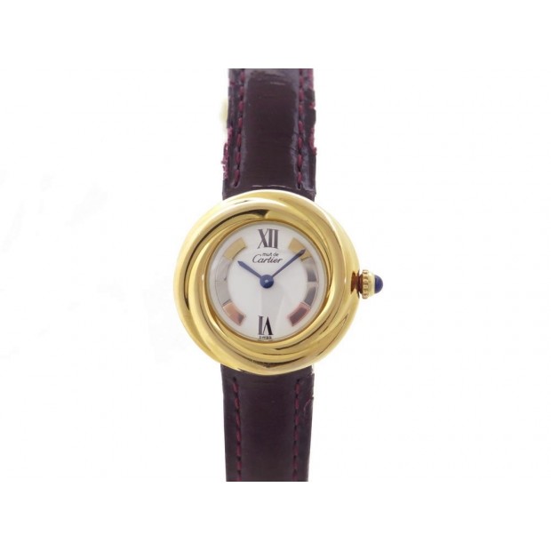 MONTRE MUST DE CARTIER TRINITY 2735 27 MM QUARTZ VERMEIL PLAQUE OR WATCH 2500€