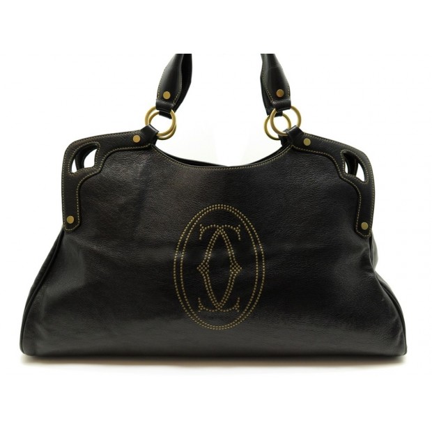 SAC A MAIN CARTIER MARCELLO XL CUIR GRAINE NOIR 