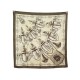 FOULARD HERMES CLIQUETIS CARRE 90 JULIA ABADIE EN SOIE MARRON SILK SCARF 375€