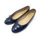 CHAUSSURES CHANEL BALLERINES G02819 LOGO CC 40 EN CUIR VERNIS + BOITE SHOES 610€