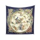 FOULARD HERMES CIRQUE MOLIER PAR PHILIPPE DUMAS EN SOIE BLEU SILK SCARF 375€