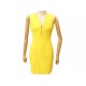 NEUF ROBE COURTE VERSACE G34492 M 38 EN VISCOSE JAUNE NEW YELLOW DRESS 1280€