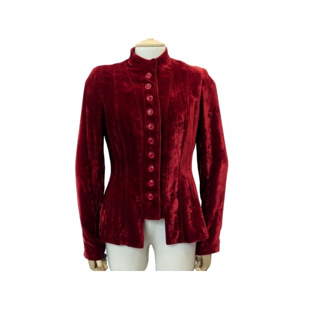 NEUF VESTE CHRISTIAN DIOR OFFICIER M 36 JOHN GALLIANO VELOURS ROUGE JACKET 1600€