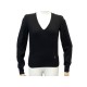 NEUF PULL YVES SAINT LAURENT COL V S 36 CACHEMIRE NOIR CASHMERE SWEATER 890€