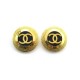 BOUCLES D'OREILLES CHANEL LOGO CC PUCES EN METAL DORE GOLDEN EARRINGS 420€