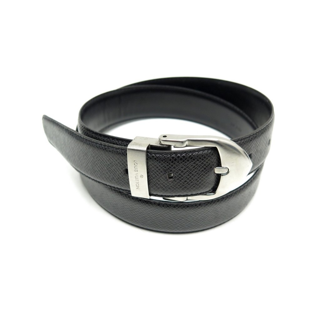 Initiales en cuir ceinture Louis Vuitton Noir taille 80 cm en Cuir