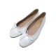 NEUF CHAUSSURES CHANEL BALLERINES G02819 CUIR VERNI BLANC