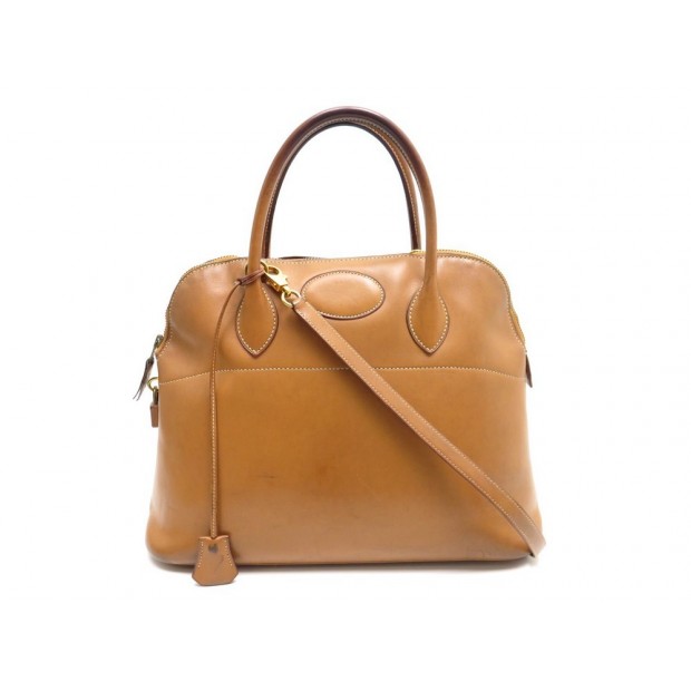 VINTAGE SAC A MAIN HERMES BOLIDE CUIR GOLD NATUREL + BANDOULIERE 