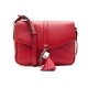 NEUF SAC A MAIN BANDOULIERE LANCEL A07885 CUIR GRAINE ROUGE 