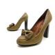 NEUF CHAUSSURES LANVIN 39 ESCARPINS EN CUIR KAKI HIVER 2010 LEATHER SHOES 625€