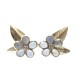 NEUF BOUCLES D'OREILLES CHANEL FLEURS EN METAL DORE ET RESINE NEW EARRINGS 390€