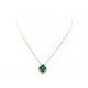 COLLIER VAN CLEEF & ARPELS ALHAMBRA VINTAGE TREFLE MALACHITE OR JAUNE DIAMANT 