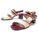 VINTAGE SANDALES HERMES 39 IT 40 FR EN CRINOLINE ET CUIR BORDEAUX SANDAL SHOES