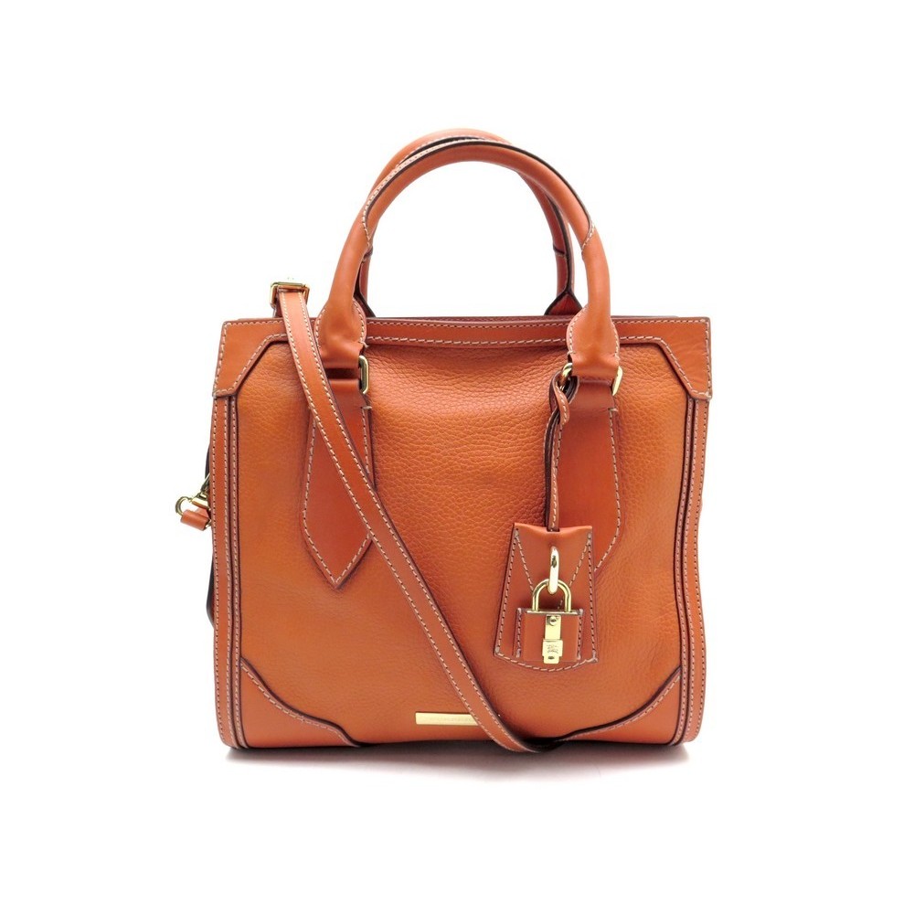 Autre Marque Bobby Charm Bag With Strap in Orange Leather ref