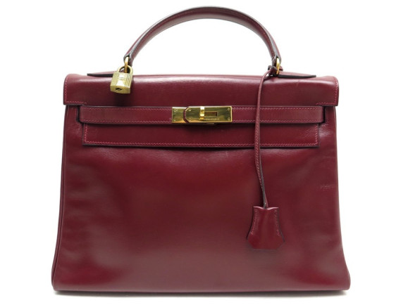 sac a main hermes kelly 32 en cuir bordeaux
