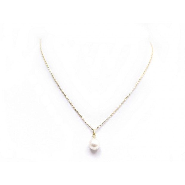 COLLIER PENDENTIF PERLE CULTURE ET CHAINE OR 18K 40 CM 3.4GR PEARL GOLD NECKLACE