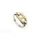 BAGUE HERMES CHAINE ANCRE T50 EN OR JAUNE 18K & ARGENT 4.8 GR GOLD & SILVER RING