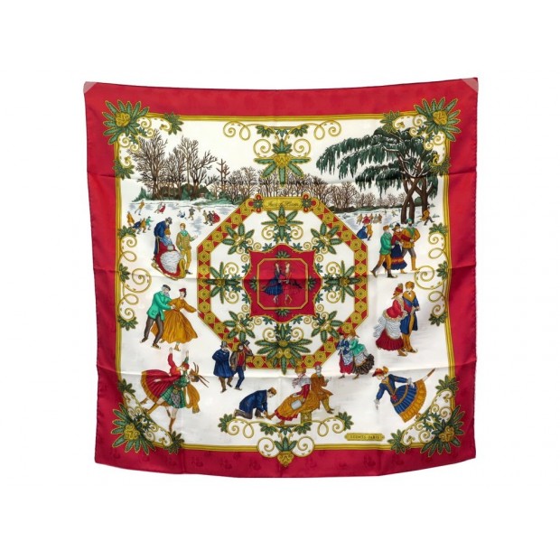 FOULARD HERMES JOIES D HIVER ROUGE 