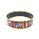 NEUF BRACELET HERMES TORANA ELEPHANTS LARGE T19 EN EMAIL ROUGE +ECRIN JEWEL 485€