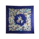 NEUF FOULARD HERMES L'INTRUS CARRE 90 DE JACQUELOT SOIE BLEU + BOITE SCARF 375€