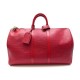 SAC A MAIN KEEPALL 45 EN CUIR EPI ROUGE VOYAGE TRAVEL RED LEATHER HAND BAG 2000€